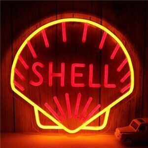 Shell Oil Logo LED Neon Sign Garage Shop Decor Man Cave Bar Mechanic Gear Head